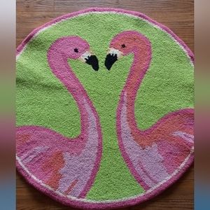 SOLD----------Lilly Pulitzer Garnet Hill round wool rugs. Flamingo & Sea turtle